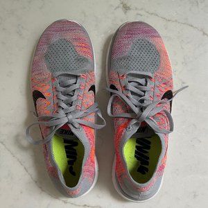 Women's Grey Nike Free Flyknit 4.0 Sneakers Size 10.5M